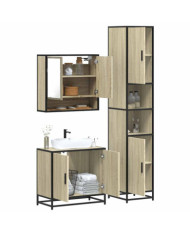 Ensemble de meubles de salle de bain 3 pcs chêne sonoma | Mobilier & Déco