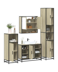 Ensemble de meubles de salle de bain 4 pcs chêne sonoma | Mobilier & Déco