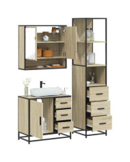 Ensemble de meubles de salle de bain 3 pcs chêne sonoma | Mobilier & Déco