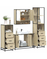Ensemble de meubles de salle de bain 4 pcs chêne sonoma | Mobilier & Déco