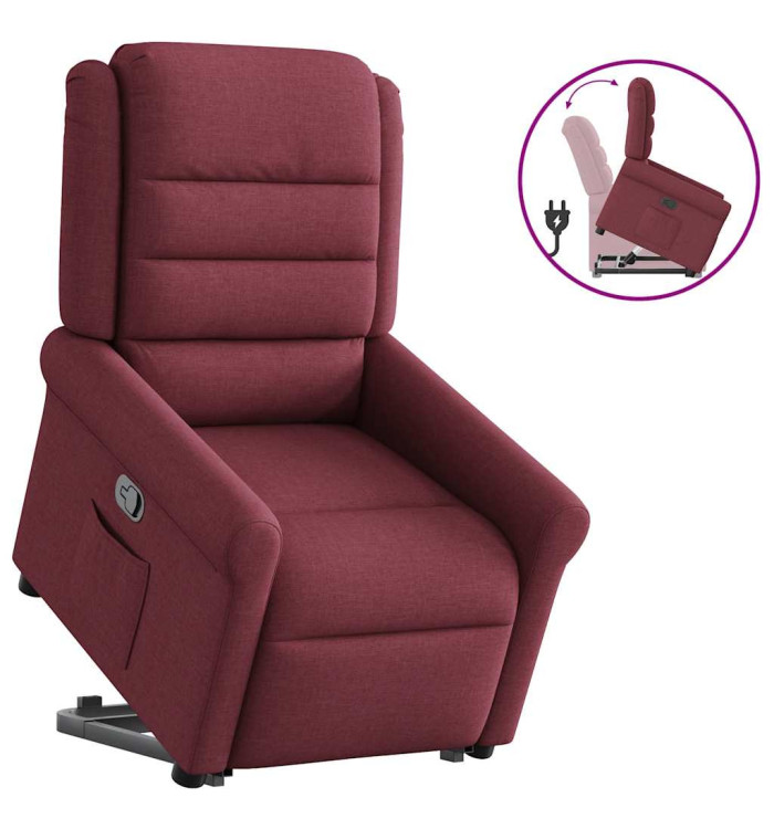 Fauteuil inclinable rouge bordeaux tissu | Mobilier & Déco