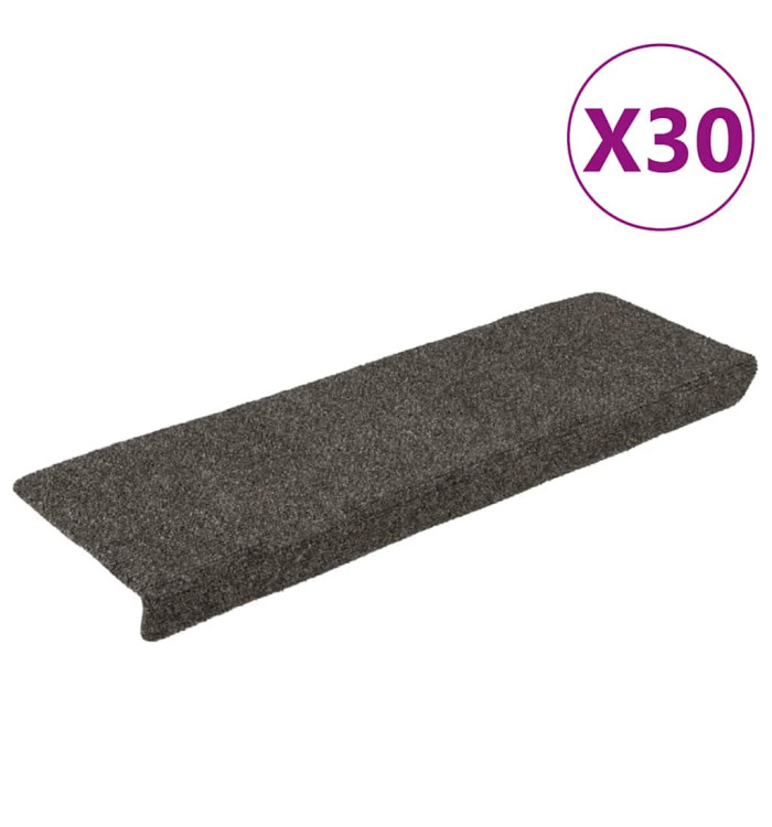 Tapis d'escalier autocollant 30 pcs anthracite 65x21x4 cm | Mobilier & Déco