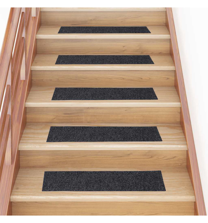 Tapis d'escalier auto-adhésifs 30 pcs gris 76x20 cm | Mobilier & Déco