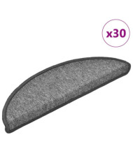 Tapis d'escalier 30 pcs gris foncé 56x17x3 cm | Mobilier & Déco