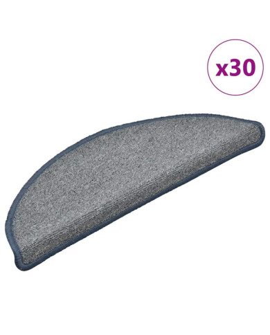 Tapis d'escalier 30 pcs gris clair et bleu 56x17x3 cm | Mobilier & Déco