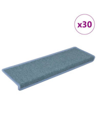 Tapis d'escalier 30 pcs 65x21x4 cm bleu | Mobilier & Déco