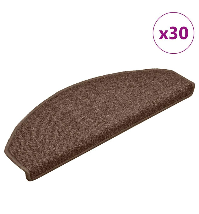 Tapis d'escalier 30 pcs marron 65x24x4 cm | Mobilier & Déco