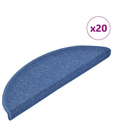 Tapis d'escalier 20 pcs bleu 56x17x3 cm | Mobilier & Déco