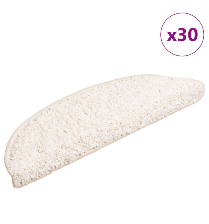 Tapis d'escalier 30 pcs blanc 56x17x3 cm | Mobilier & Déco