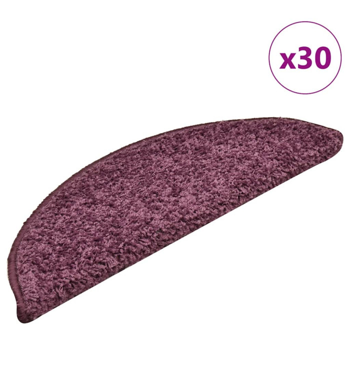 Tapis d'escalier 30 pcs violet foncé 56x17x3 cm | Mobilier & Déco