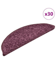 Tapis d'escalier 30 pcs violet foncé 56x17x3 cm | Mobilier & Déco
