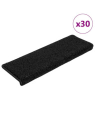 Tapis d'escalier 30 pcs 65x21x4 cm Noir | Mobilier & Déco