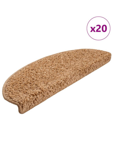 Tapis d'escalier 20 pcs beige 65x21x4 cm | Mobilier & Déco