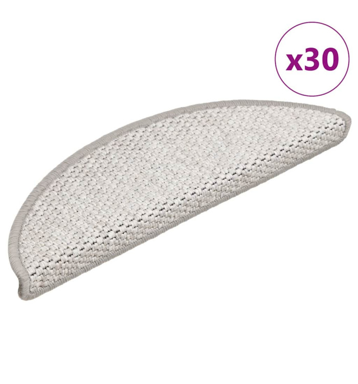 Tapis d'escalier autocollants 30 pcs 56x17x3 cm platine | Mobilier & Déco