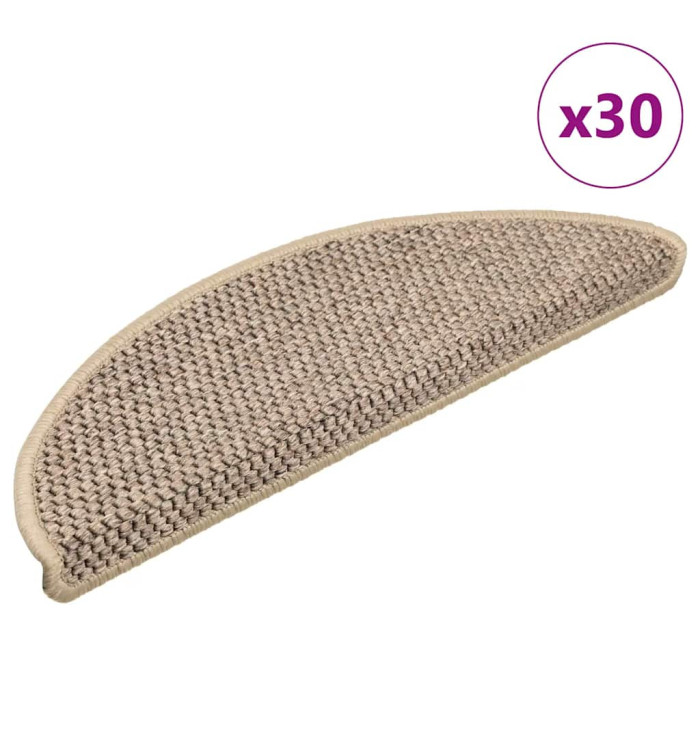 Tapis d'escalier autocollants 30 pcs 56x17x3 cm beige foncé | Mobilier & Déco
