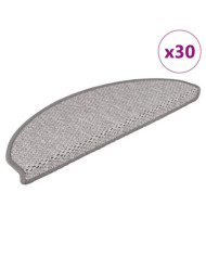 Tapis d'escalier autocollants 30 pcs 65x21x4 cm platine | Mobilier & Déco