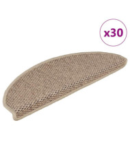 Tapis d'escalier autocollants 30 pcs 65x21x4 cm sable | Mobilier & Déco
