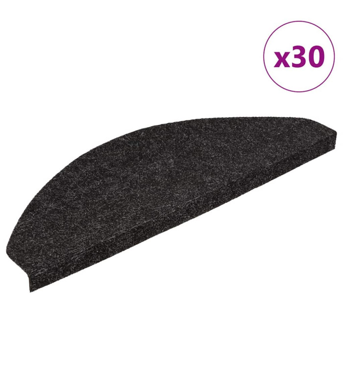 Tapis d'escalier auto-adhésifs 30 pcs anthracite 65x22,5x3,5 cm | Mobilier & Déco