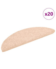 Tapis d'escalier autocollant 20 pcs crème 56x17x3 cm | Mobilier & Déco