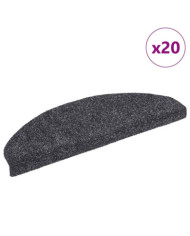 Tapis d'escalier autocollant 20 pcs gris foncé 65x21x4 cm | Mobilier & Déco