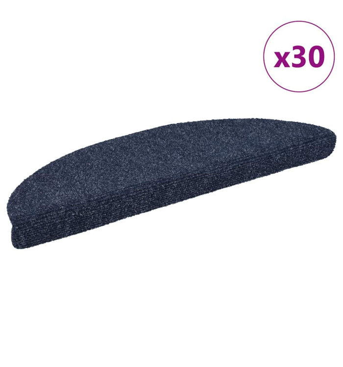 Tapis d'escalier auto-adhésifs 30 pcs bleu 56x17x3 cm | Mobilier & Déco