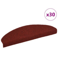 Tapis d'escalier autocollants 30 pcs rouge 65x21x4 cm | Mobilier & Déco