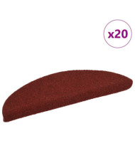 Tapis d'escalier autocollant 20 pcs rouge 56x17x3 cm | Mobilier & Déco