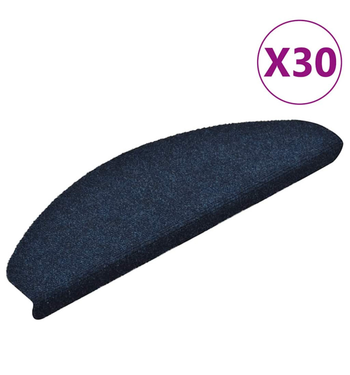 Tapis d'escalier autocollant 30 pcs marine 65x21x4 cm | Mobilier & Déco