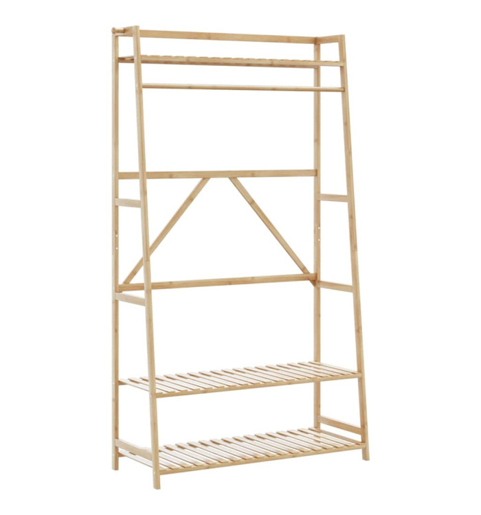 Porte-vêtement avec étagères 110x40x180 cm bambou | Mobilier & Déco
