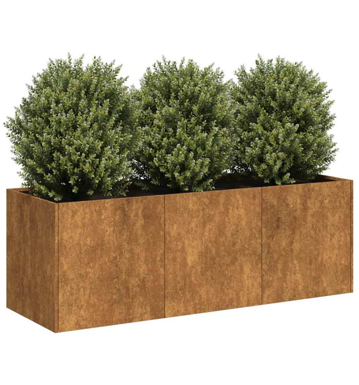 Jardinière rouillé 120x40x40 cm acier inoxydable | Mobilier & Déco