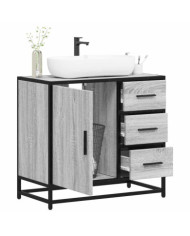 Armoire de lavabo de salle de bain sonoma gris 65x33x60 cm | Mobilier & Déco