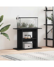 Support pour aquarium chêne noir 80x35x60cm bois d'ingénierie | Mobilier & Déco