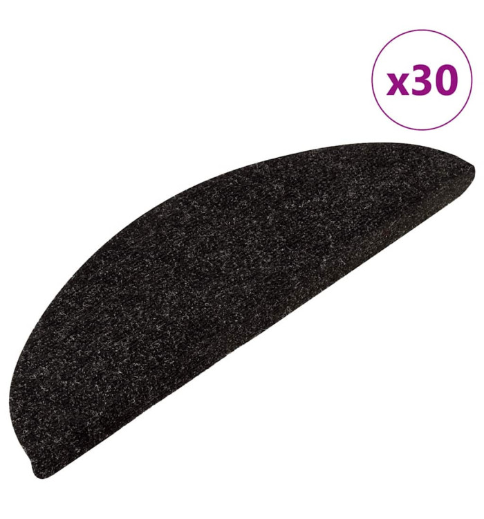 Tapis d'escalier auto-adhésifs 30 pcs anthracite 56x17x3 cm | Mobilier & Déco