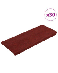 Tapis d'escalier auto-adhésifs 30 pcs rouge 65x24,5x3,5 cm | Mobilier & Déco