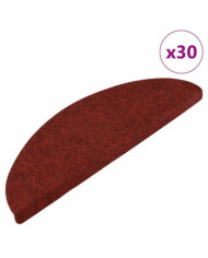 Tapis d'escalier autocollants 30 pcs rouge 56x17x3 cm | Mobilier & Déco