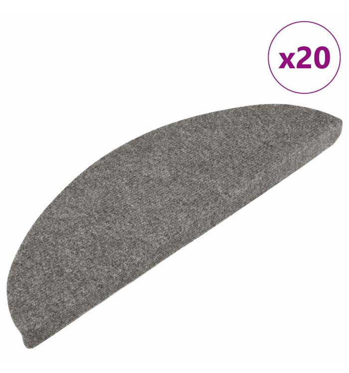 Tapis d'escalier auto-adhésifs 20 pcs gris 56x17x3 cm | Mobilier & Déco