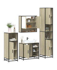 Ensemble de meubles de salle de bain 4 pcs chêne sonoma | Mobilier & Déco