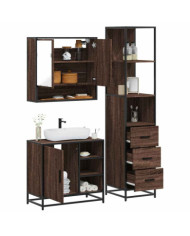 Ensemble de meubles de salle de bain 3 pcs Chêne marron | Mobilier & Déco
