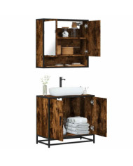 Ensemble de meubles de salle de bain 2 pcs Chêne fumé | Mobilier & Déco