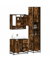 Ensemble de meubles de salle de bain 3 pcs Chêne fumé | Mobilier & Déco