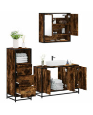 Ensemble de meubles de salle de bain 3 pcs Chêne fumé | Mobilier & Déco