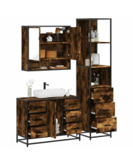 Ensemble de meubles de salle de bain 3 pcs Chêne fumé | Mobilier & Déco