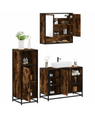 Ensemble de meubles de salle de bain 3 pcs Chêne fumé | Mobilier & Déco