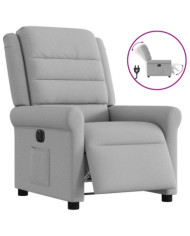 Fauteuil inclinable électrique gris nuage tissu | Mobilier & Déco