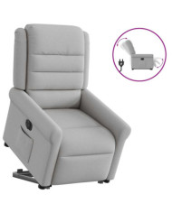 Fauteuil inclinable électrique gris nuage tissu | Mobilier & Déco