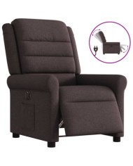 Fauteuil inclinable électrique Marron foncé Tissu | Mobilier & Déco