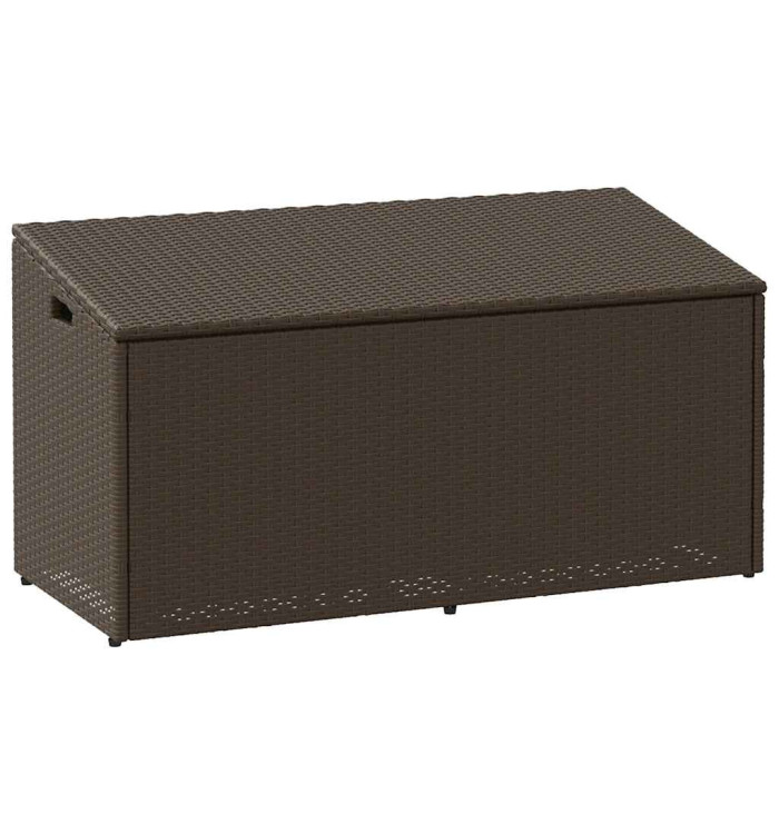 Boîte de rangement de jardin marron 110x50x58 cm résine tressée | Mobilier & Déco