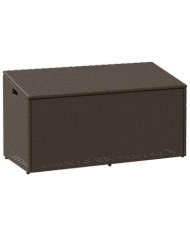 Boîte de rangement de jardin marron 110x50x58 cm résine tressée | Mobilier & Déco
