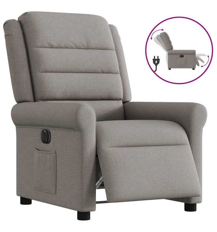 Fauteuil inclinable électrique Taupe Tissu | Mobilier & Déco