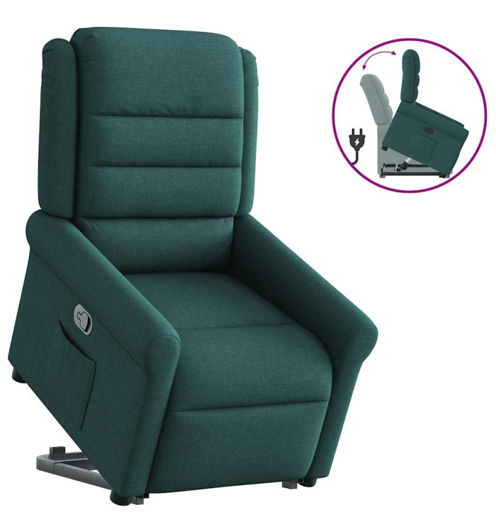 Fauteuil inclinable vert foncé tissu | Mobilier & Déco
